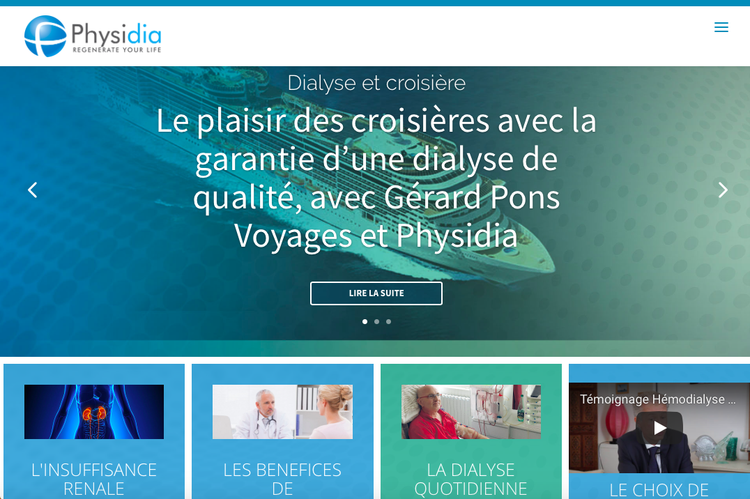 Site corporate Physidia Physidia, l'expert français de la dialyse à domicile